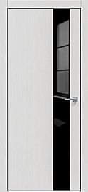 Дверь межкомнатная "Future-703" Дуб Серена светло-серый, вставка Лакобель чёрный, кромка-матовый хром