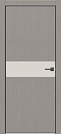 Дверь межкомнатная "Future-707" Дуб Серена каменно-серый, вставка Шелл Грей, кромка-чёрная матовая