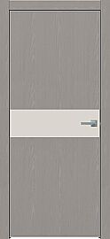 Дверь межкомнатная "Future-707" Дуб Серена каменно-серый, вставка Шелл Грей, кромка-матовый хром