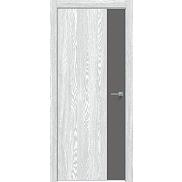 Дверь межкомнатная "Future-708" Дуб патина серый, вставка Медиум грей, кромка-матовый хром