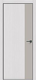 Дверь межкомнатная "Future-708" Дуб Серена светло-серый, вставка Шелл Грей, кромка-чёрная матовая