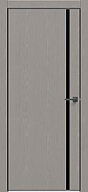 Дверь межкомнатная "Future-711" Дуб Серена каменно-серый, вставка Лакобель чёрный, кромка-чёрная матовая