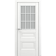 Дверь межкомнатная «Ампир АК В3» Белый матовый остекление Сатинато