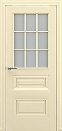 Дверь межкомнатная «Ампир АК В3» Матовый кремовый остекление Сатинато