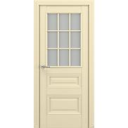 Дверь межкомнатная «Ампир АК В3» Матовый кремовый остекление Сатинато