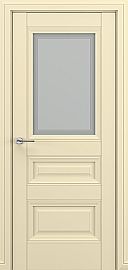 Дверь межкомнатная «Ампир В3» Матовый кремовый остекление Сатинато