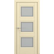 Дверь межкомнатная «Гранд В3» Матовый кремовый остекление Сатинато