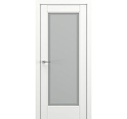 Дверь межкомнатная «Неаполь В5» Белый матовый остекление Сатинато