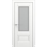 Дверь межкомнатная «Турин В1» Белый матовый остекление Сатинато