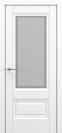 Дверь межкомнатная «Турин В2» Белый матовый остекление Сатинато