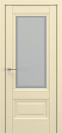 Дверь межкомнатная «Турин В2» Матовый кремовый остекление Сатинато