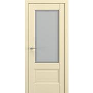Дверь межкомнатная «Турин В5» Матовый кремовый остекление Сатинато