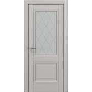 Дверь межкомнатная «Венеция В3 (ромб)» Серый матовый new остекление Сатинато