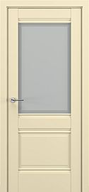 Дверь межкомнатная «Венеция В4» Матовый кремовый остекление Сатинато