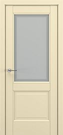 Дверь межкомнатная «Венеция В5» Матовый кремовый остекление Сатинато