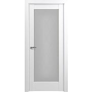 Дверь межкомнатная «Неаполь Тип-S» Матовый белый остекление Сатинато