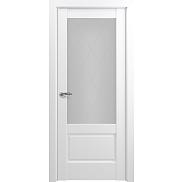 Дверь межкомнатная «Турин Тип-S» Матовый белый остекление Сатинато