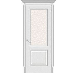 Дверь межкомнатная из эко шпона «Классик-13» Virgin остекление White Сrystal