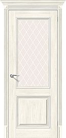 Дверь межкомнатная из эко шпона «Классико-33» Nordic Oak остекление сатинато белое художественное