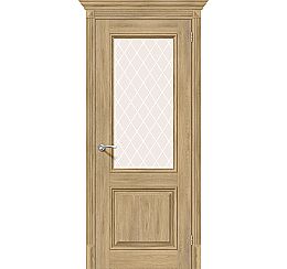 Дверь межкомнатная из эко шпона «Классико-33» Organic Oak остекление сатинато белое художественное