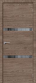 Дверь межкомнатная из эко шпона «Порта-55 4AF» East Skyline остекление Mirox Grey