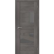Дверь межкомнатная из эко шпона "VG2 S" Grey Veralinga остекление Lacobel серый