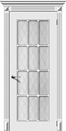 Дверь межкомнатная К "Ноктюрн" ПО-2 Эмаль белая стекло Белое матовое Кристалл
