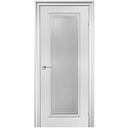 Дверь межкомнатная шпонированная "Венеция-1" Эмаль белая стекло Сатинат белый