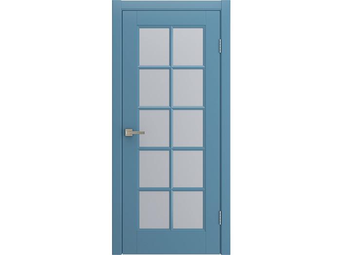 Дверь межкомнатная "AMORE" RAL 5024 Небесно-голубой эмаль остекленная прозрачная 200*70
