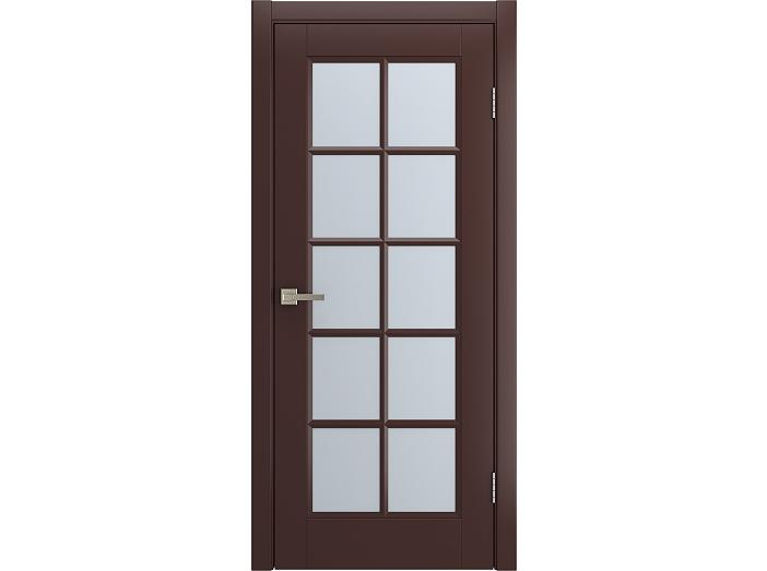 Дверь межкомнатная "AMORE" RAL 8016 Шоколад эмаль остекленная прозрачная 200*90