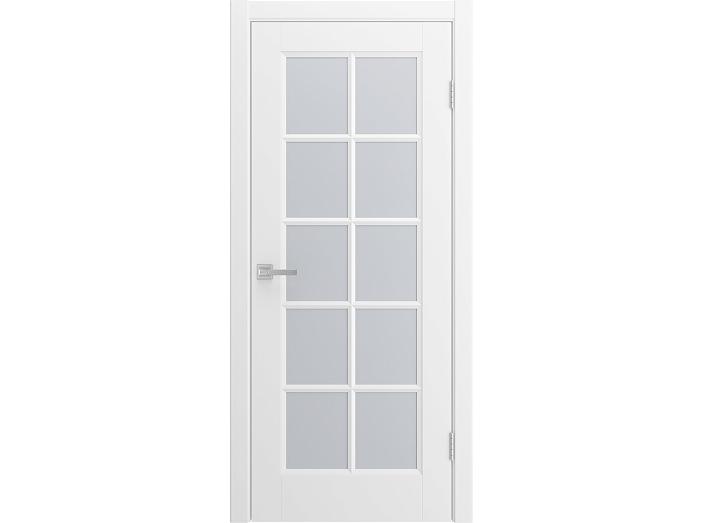 Дверь межкомнатная "AMORE" RAL 9016 Белая эмаль  остекленная прозрачная 200*60