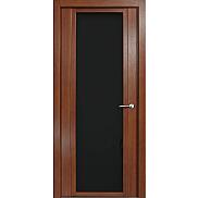Дверь межкомнатная шпонированная "H-IV" Дуб палисандр стекло Лакобель чёрный