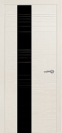 Дверь межкомнатная шпонированная "V-I" Бьянко вставка Лакобель чёрный