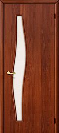 Ламинированная межкомнатная дверь "6С" Итальянский орех остекление белое матовое