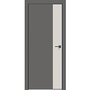 Дверь межкомнатная "Concept-708" Медиум грей, вставка Лайт Грей, кромка-чёрная матовая