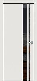 Дверь межкомнатная "Concept-712" Белоснежно матовый, вставка Лакобель чёрная, кромка-ABS