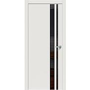 Дверь межкомнатная "Concept-712" Белоснежно матовый, вставка Лакобель чёрная, кромка-ABS