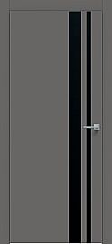 Дверь межкомнатная "Concept-712" Медиум грей, вставка Лакобель чёрная, кромка-ABS