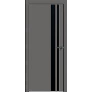 Дверь межкомнатная "Concept-712" Медиум грей, вставка Лакобель чёрная, кромка-чёрная матовая