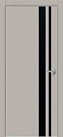 Дверь межкомнатная "Concept-712" Шелл грей, вставка Лакобель чёрная, кромка-ABS