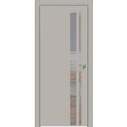 Дверь межкомнатная "Concept-712" Шелл грей, вставка Зеркало, кромка-матовый хром