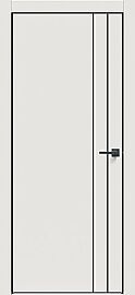 Дверь межкомнатная "Concept-713" Белоснежно матовый глухая, кромка-чёрная матовая