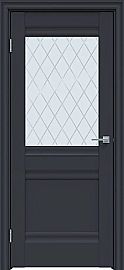 Дверь межкомнатная "Design-593" Дарк блю стекло Ромб