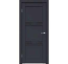 Дверь межкомнатная "Design-602" Дарк блю, стекло Лакобель черный