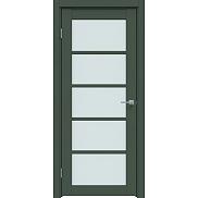 Дверь межкомнатная "Design-605" Дарк грин стекло Сатинат белый
