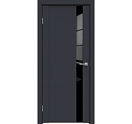 Дверь межкомнатная "Design-655" Дарк блю, стекло Лакобель черный