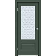 Дверь межкомнатная "Design-661" Дарк грин, стекло Ромб