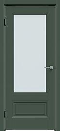 Дверь межкомнатная "Design-661" Дарк грин, стекло Сатинат белый