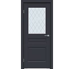 Дверь межкомнатная "Design-663" Дарк блю, стекло Ромб