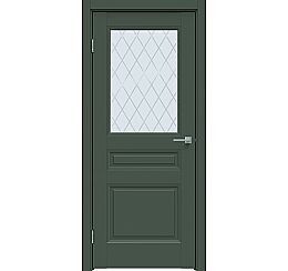 Дверь межкомнатная "Design-663" Дарк грин, стекло Ромб